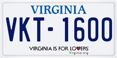 VA license plate VKT1600