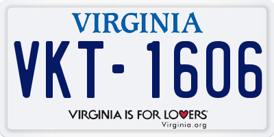 VA license plate VKT1606