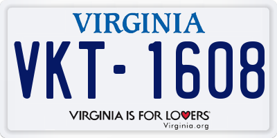 VA license plate VKT1608
