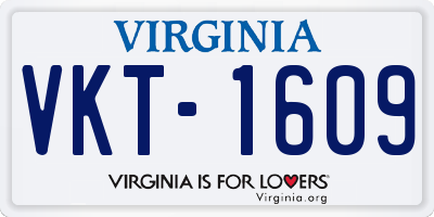 VA license plate VKT1609