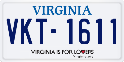 VA license plate VKT1611