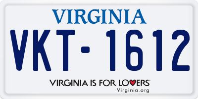 VA license plate VKT1612