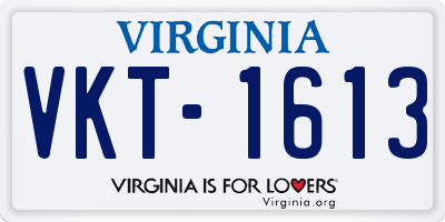 VA license plate VKT1613