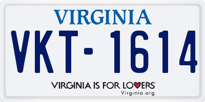 VA license plate VKT1614