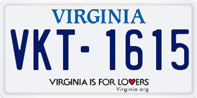 VA license plate VKT1615