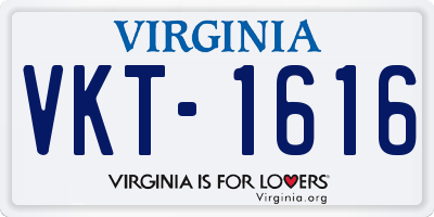 VA license plate VKT1616