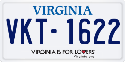 VA license plate VKT1622