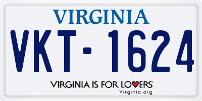 VA license plate VKT1624