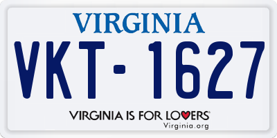 VA license plate VKT1627