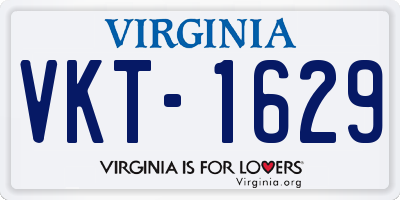 VA license plate VKT1629