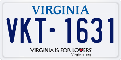 VA license plate VKT1631