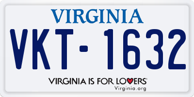 VA license plate VKT1632