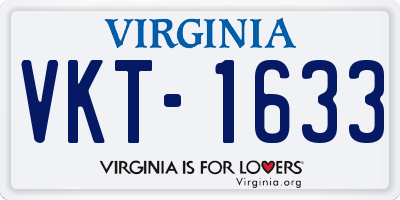VA license plate VKT1633