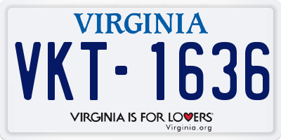 VA license plate VKT1636