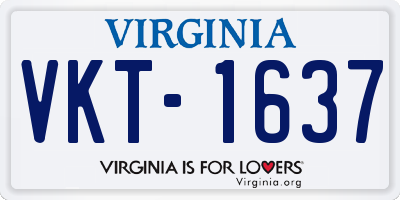 VA license plate VKT1637