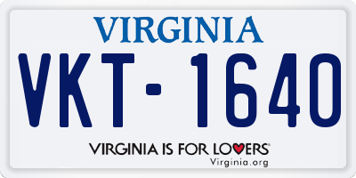 VA license plate VKT1640