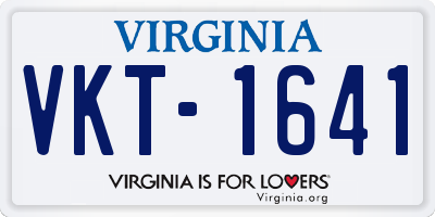 VA license plate VKT1641