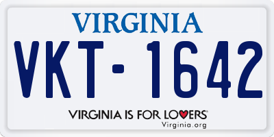 VA license plate VKT1642