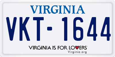 VA license plate VKT1644
