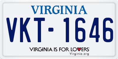 VA license plate VKT1646