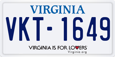 VA license plate VKT1649