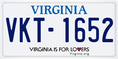 VA license plate VKT1652