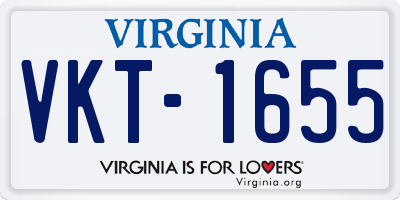 VA license plate VKT1655