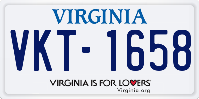VA license plate VKT1658