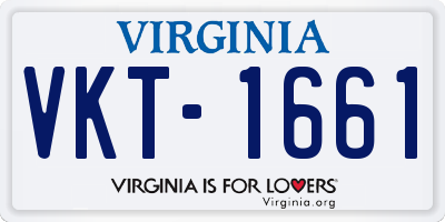 VA license plate VKT1661