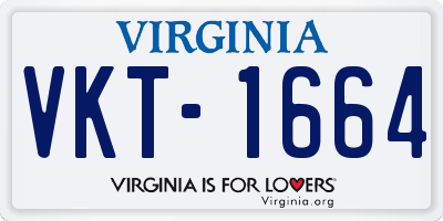 VA license plate VKT1664