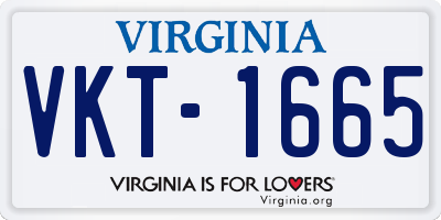 VA license plate VKT1665