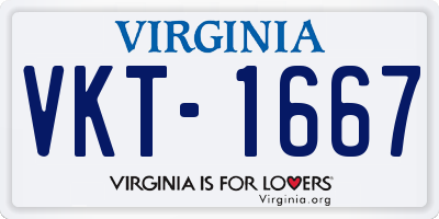 VA license plate VKT1667