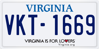VA license plate VKT1669