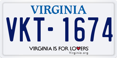 VA license plate VKT1674