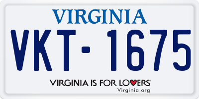 VA license plate VKT1675