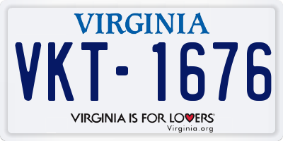 VA license plate VKT1676