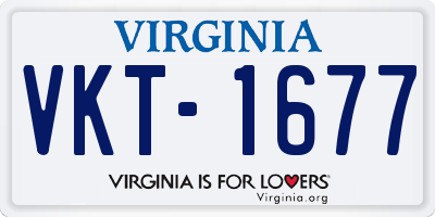VA license plate VKT1677