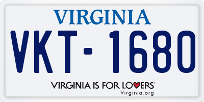 VA license plate VKT1680
