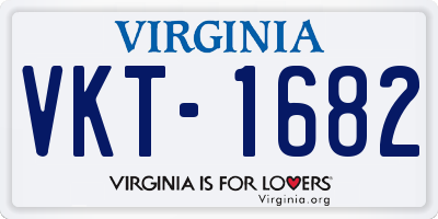 VA license plate VKT1682