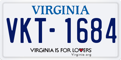 VA license plate VKT1684