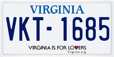 VA license plate VKT1685