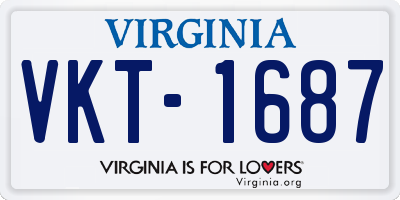 VA license plate VKT1687