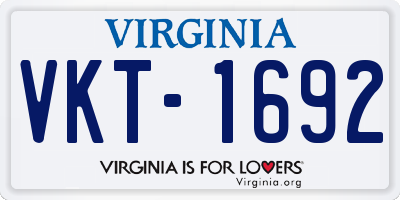 VA license plate VKT1692