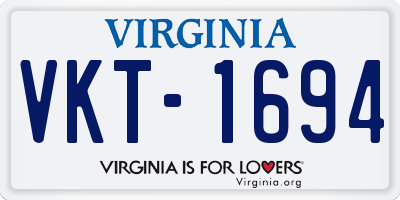 VA license plate VKT1694