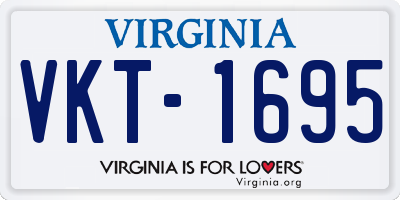 VA license plate VKT1695
