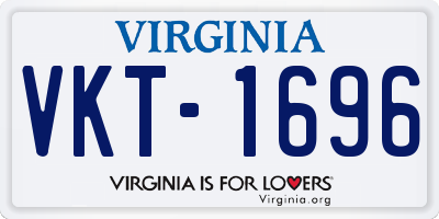 VA license plate VKT1696