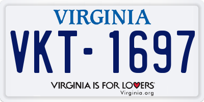 VA license plate VKT1697