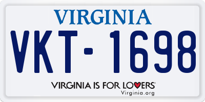 VA license plate VKT1698