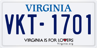 VA license plate VKT1701