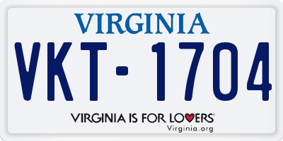 VA license plate VKT1704